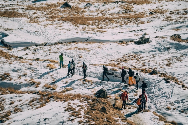 Trekkers on the way to Everest Base Camp Short Trek